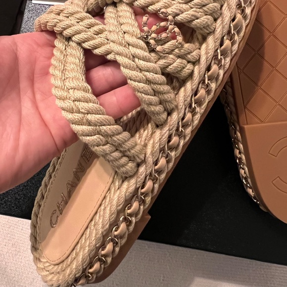 NEW CHANEL rope sandal size: 36 color: beige Never worn - Picture 8 of 11
